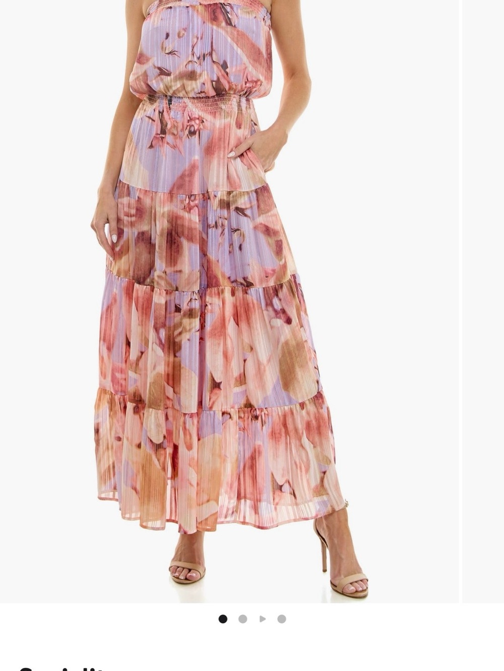 Socialite Floral Strapless Tiered Maxi Dress - Medium